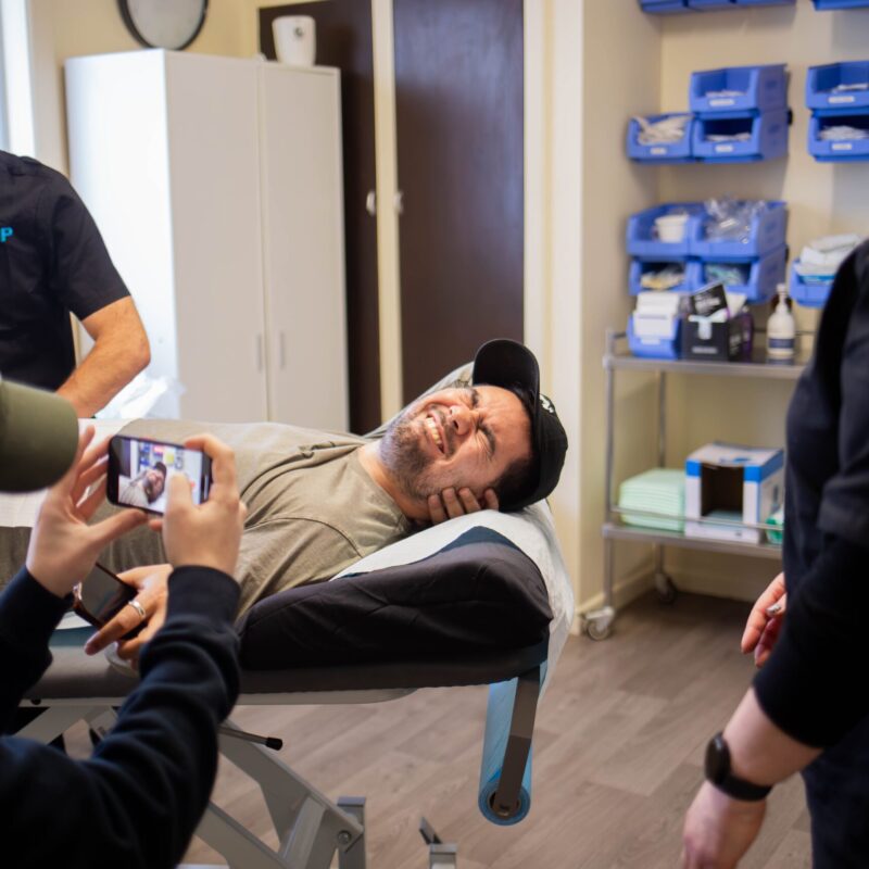 Simon Edwards, host of MoreFM Southland's breakfast show, getting his vasectomy at Snip Vasectomy Clinics