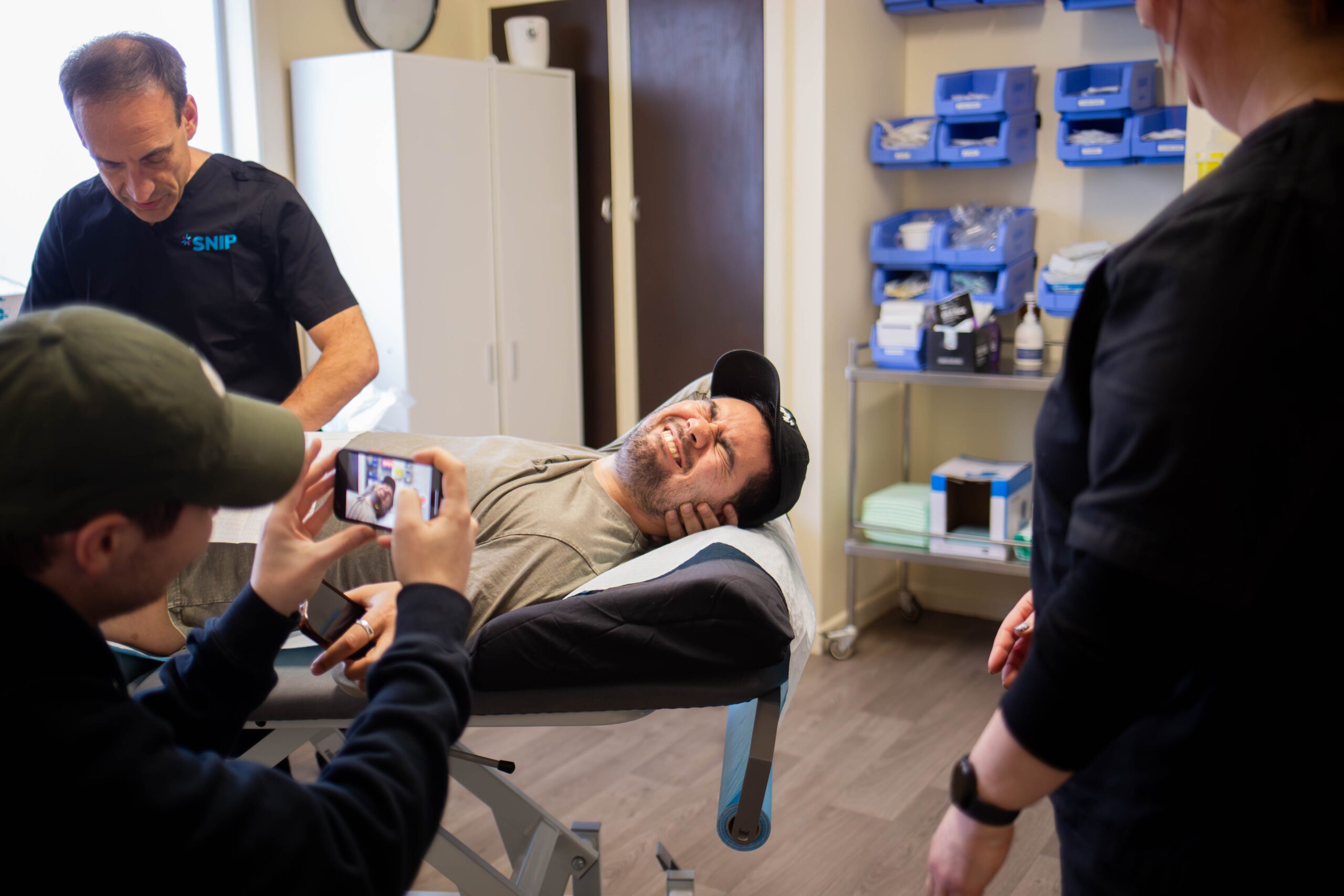 Simon Edwards, host of MoreFM Southland's breakfast show, getting his vasectomy at Snip Vasectomy Clinics